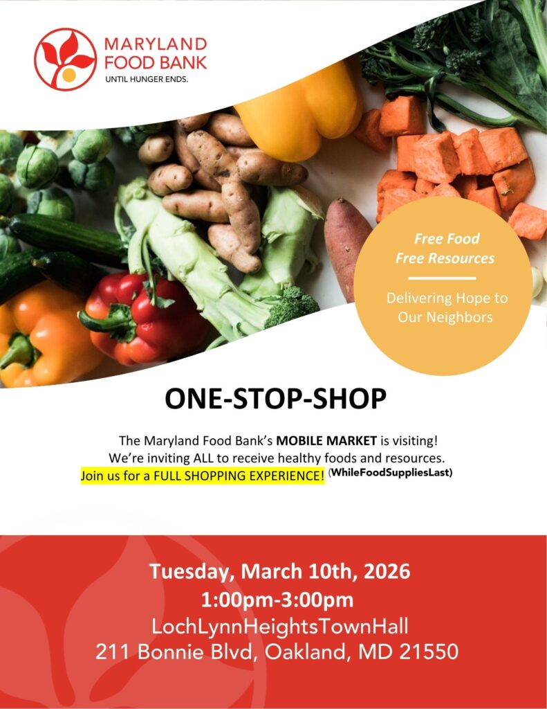 Maryland Foodbank One-Stop-Shop Mobile Market Loch Lynn Heights Town Hall